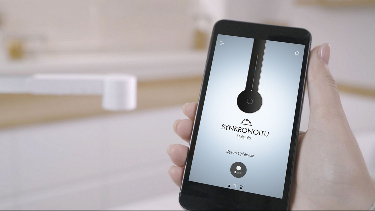 Dyson Link -sovellus älypuhelimen näytöllä